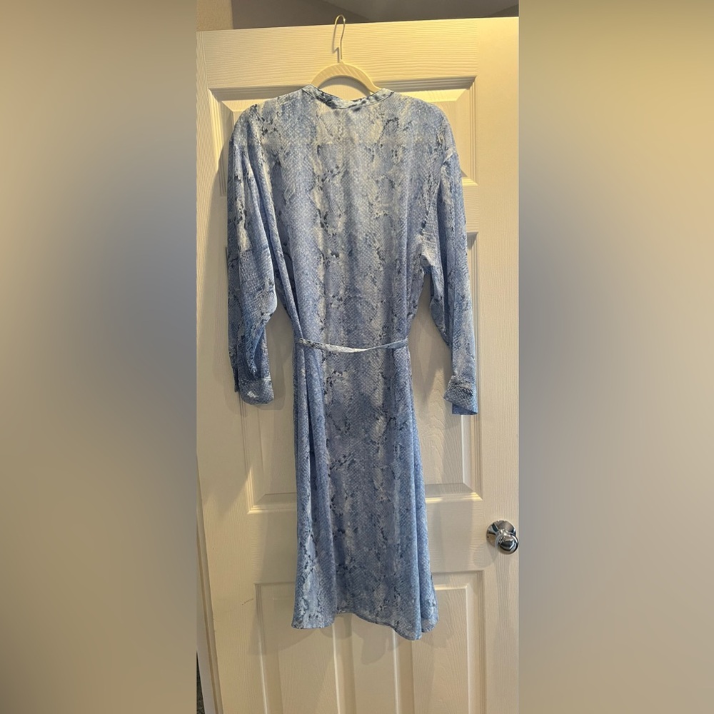 Zara Button Down Shirt Dress Bathing Suit Cover Up Long Sleeve Animal Print - Picture 12 of 14